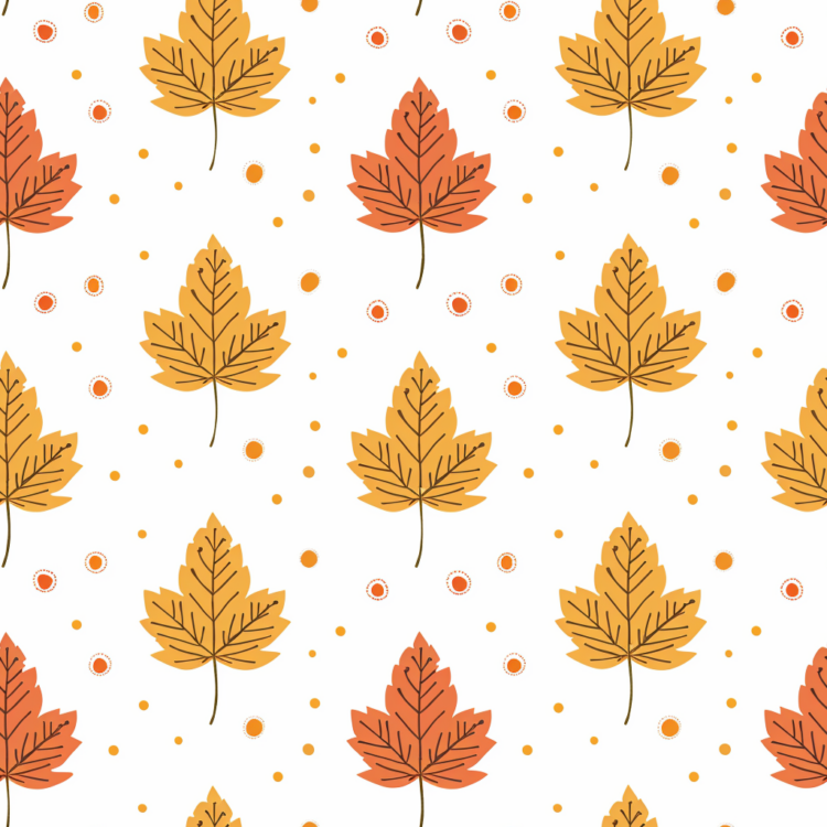 Drawing Leaves - seamless pattern
