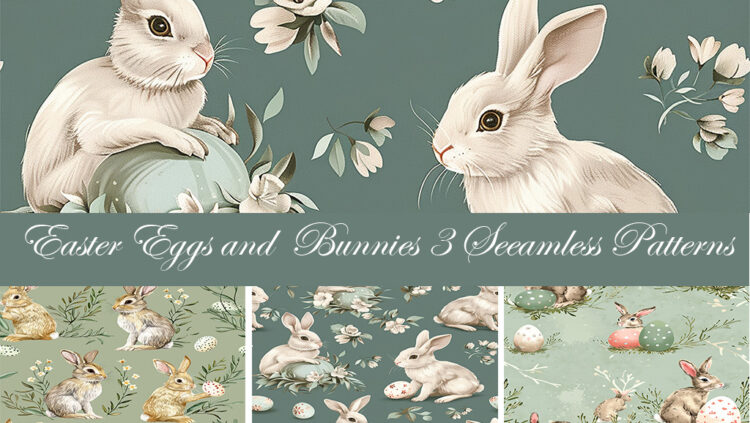 Easter Eggs and Bunnies – 3 Seamless Patterns Bundle